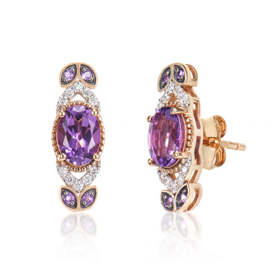 Amethyst Stud Earring