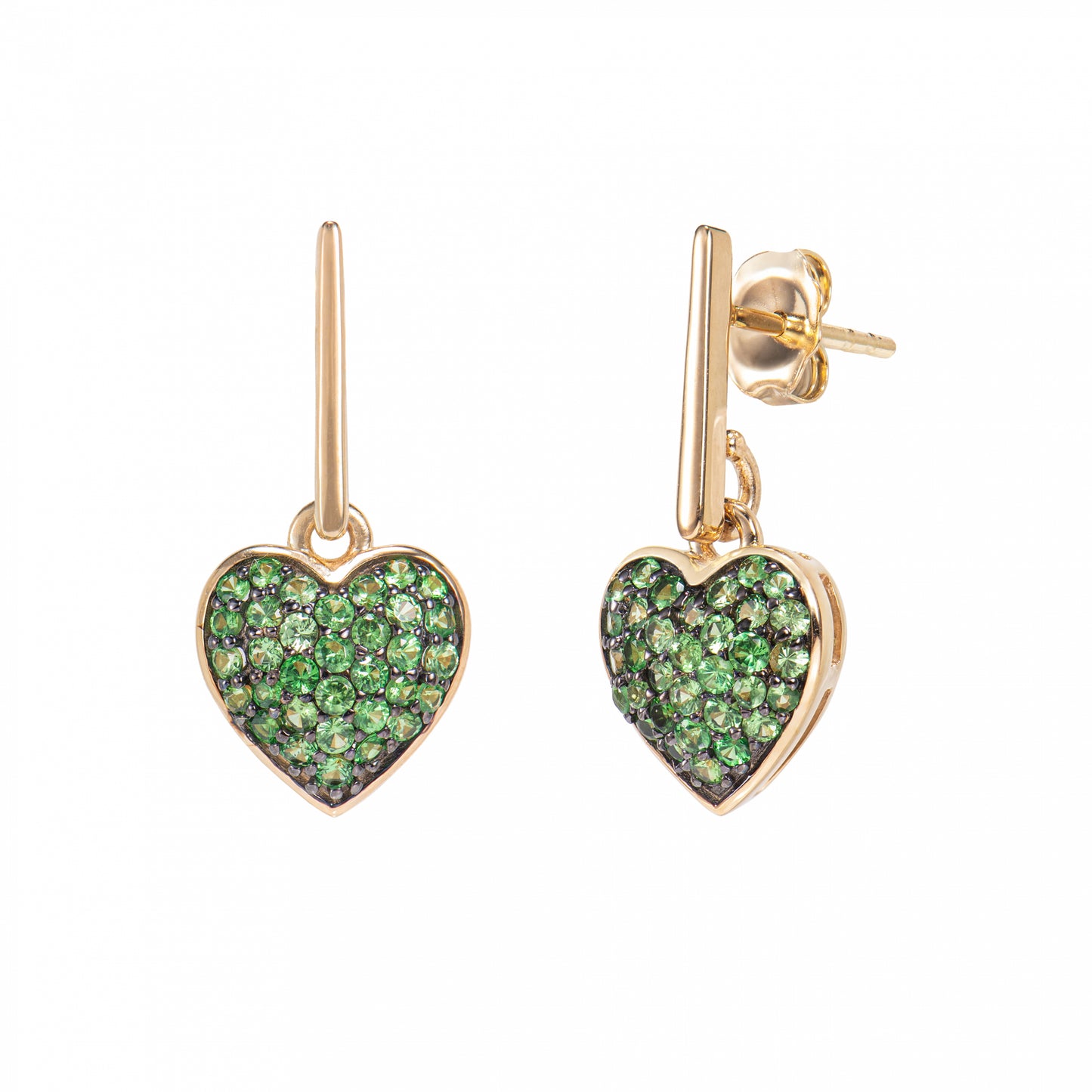 Tsavorite Heart Earring