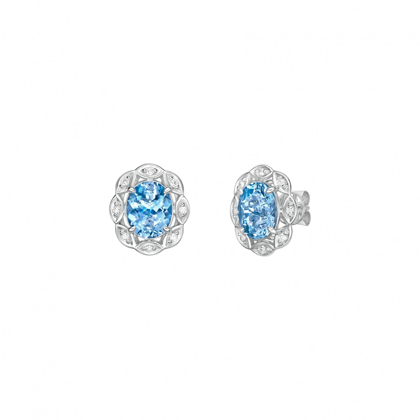 Aquamarine Stud Earring
