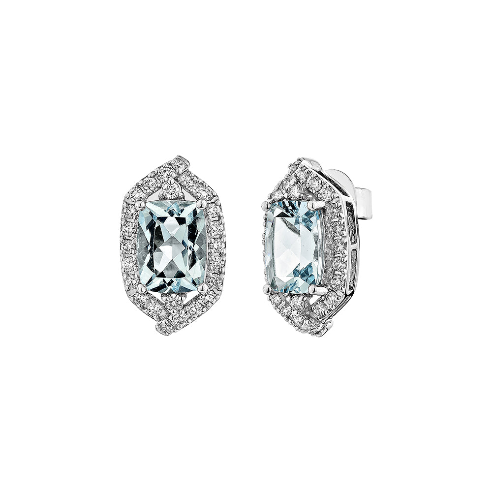 Aquamarine Stud Earring