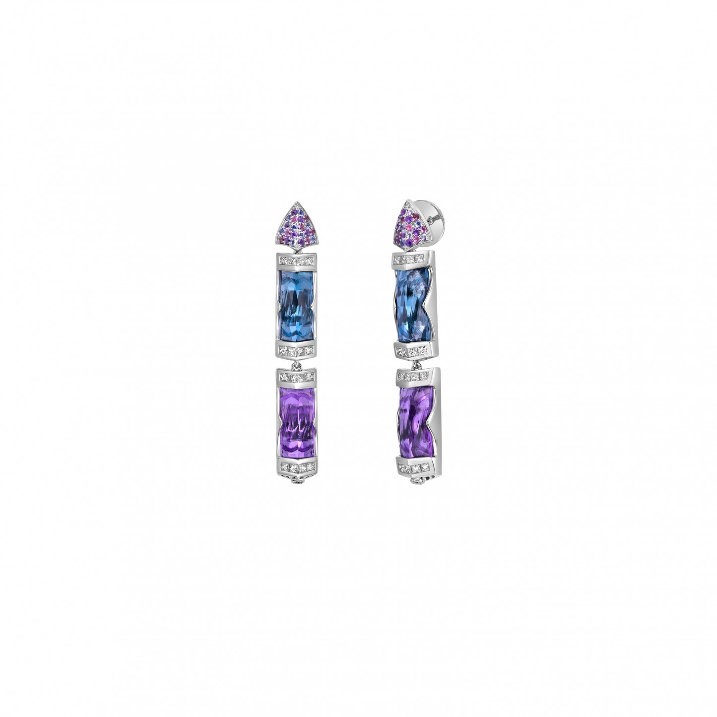 London Blue Topaz And Amethyst Earring