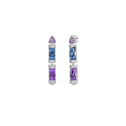 London Blue Topaz And Amethyst Earring