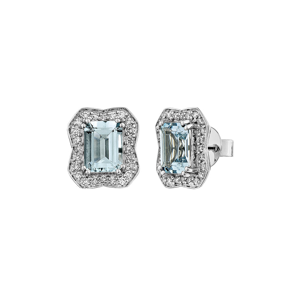 Aquamarine Stud Earring