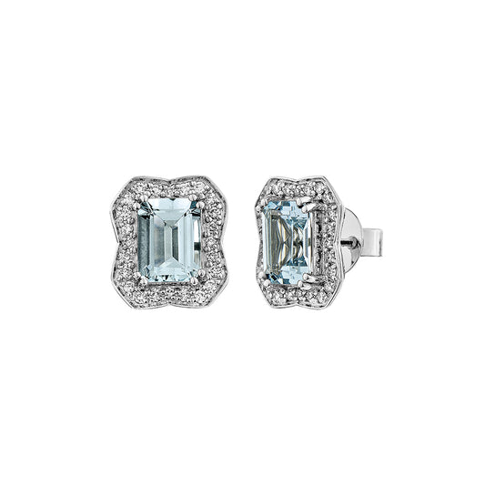 Aquamarine Stud Earring