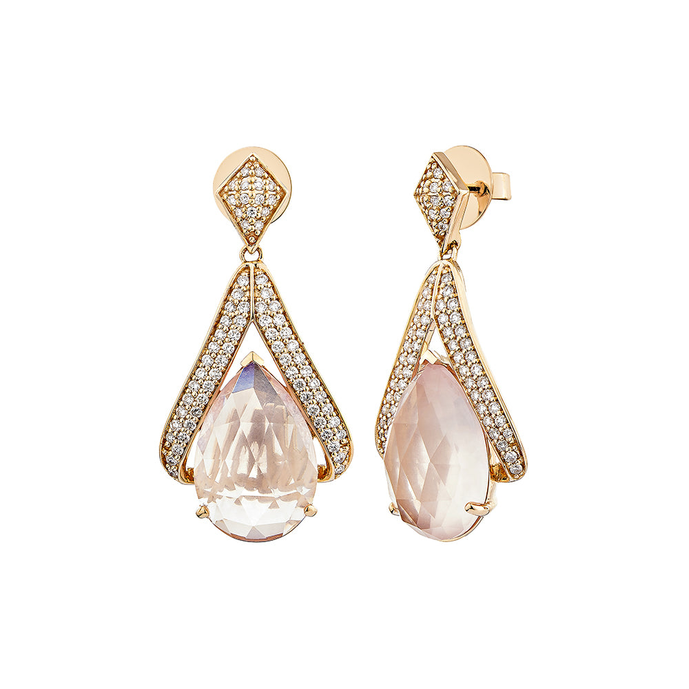 Rose Quartz Drop Earring