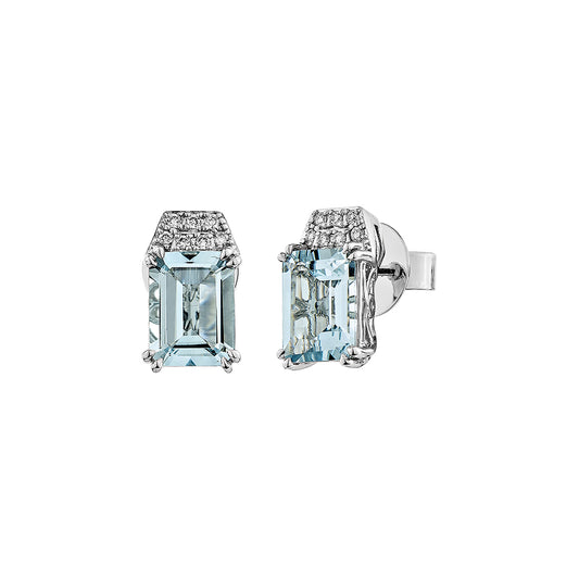 Aquamarine Stud Earring