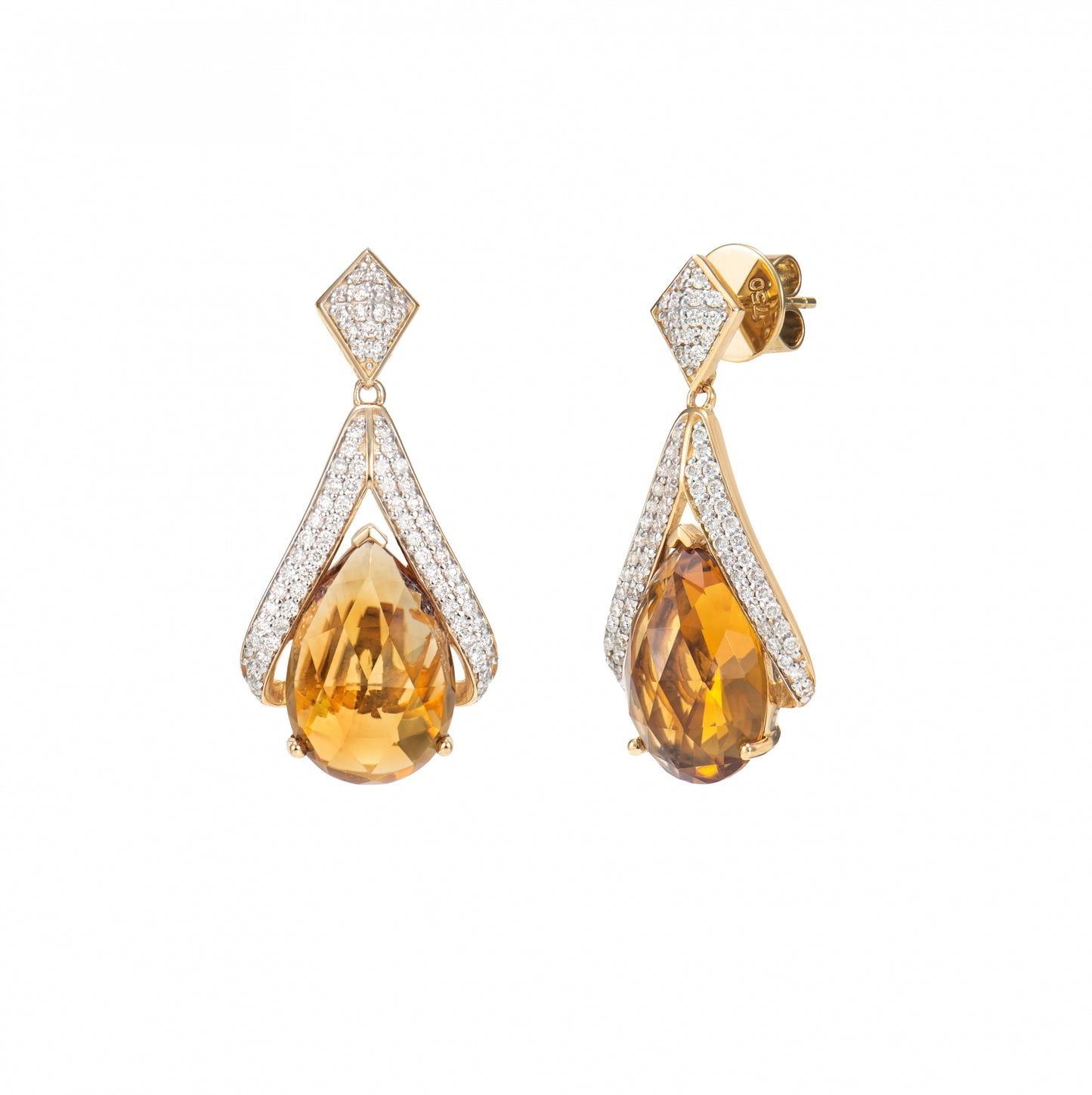 Honey Quartz Drop Earring