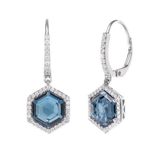 London Blue Topaz Hexagon Earring