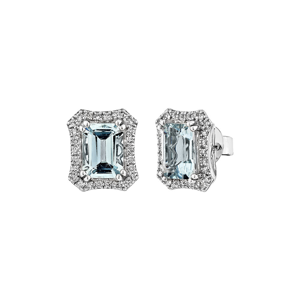 Aquamarine Stud Earring