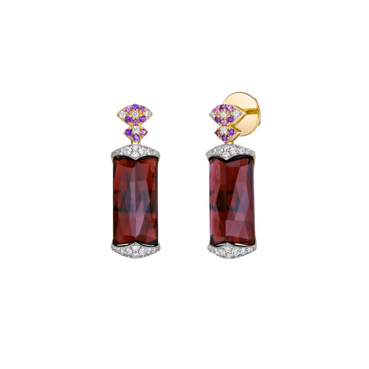 Red Garnet Drop Earring