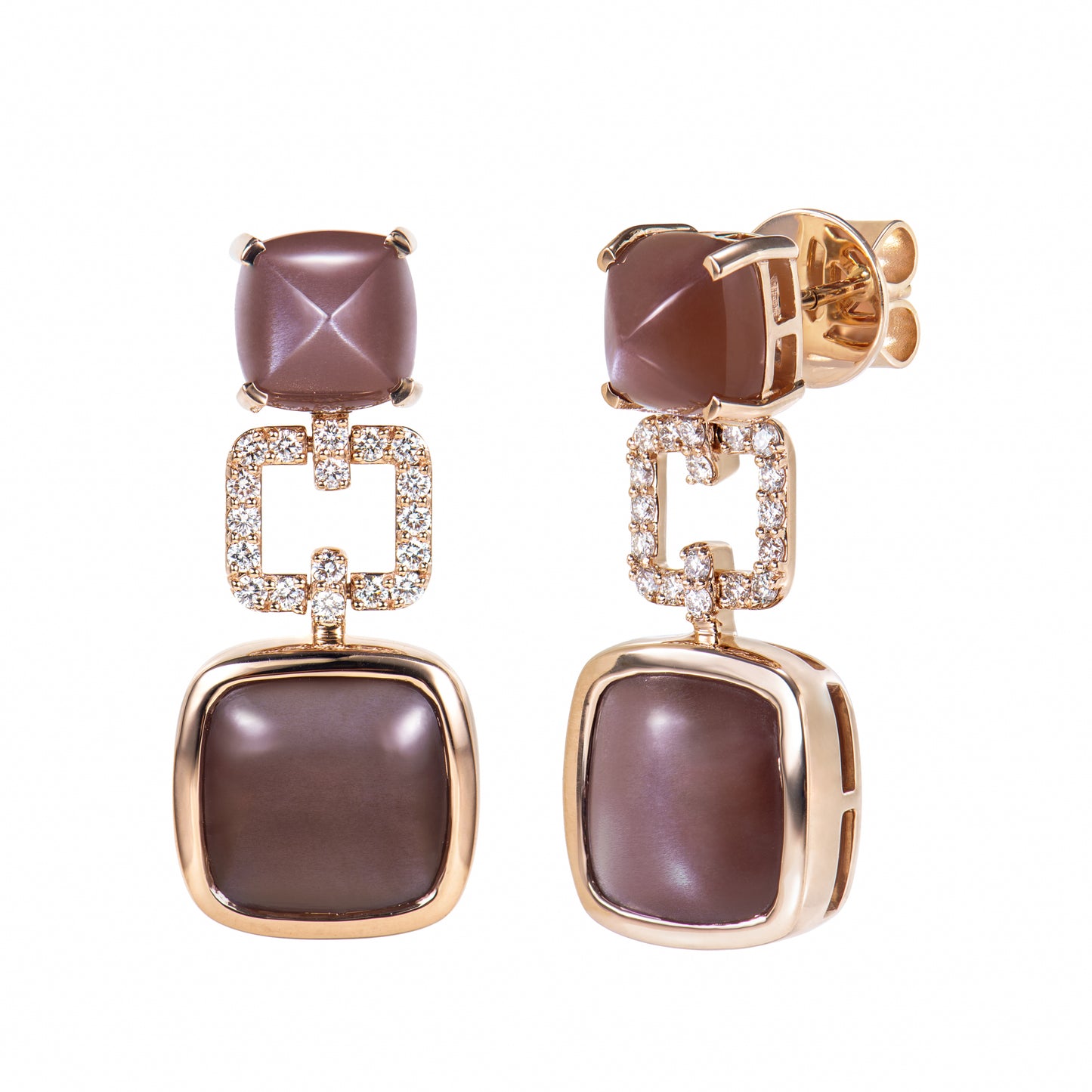 Chocolate Moonstone Drop Earring