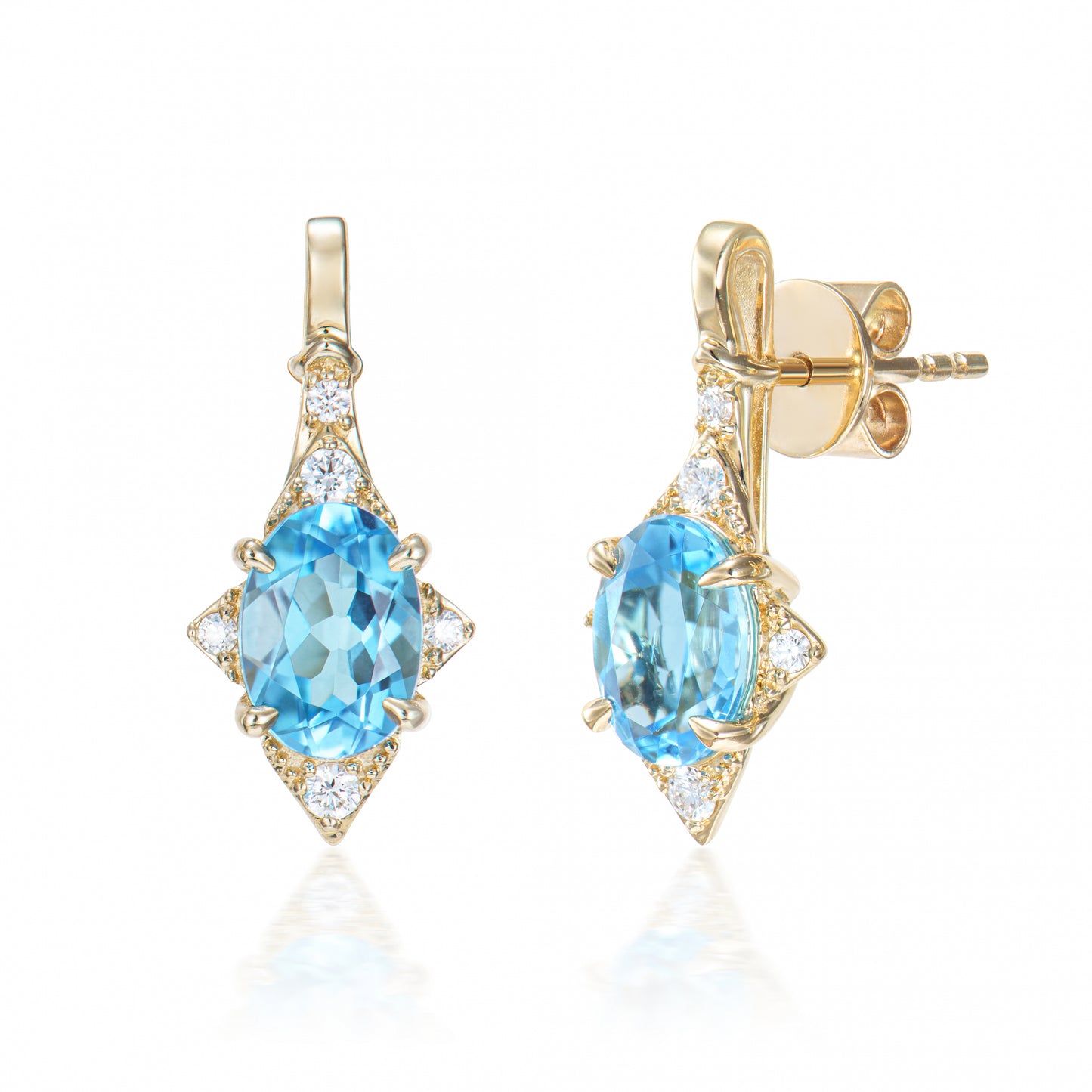 Swiss Blue Topaz Drop Earring