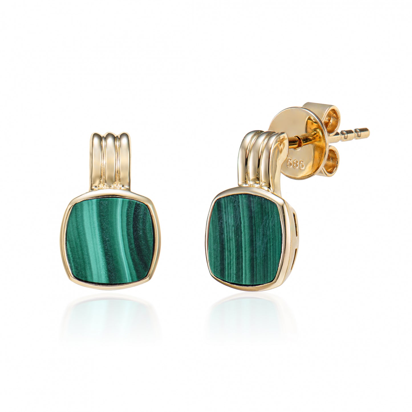 Malachite Stud Earring