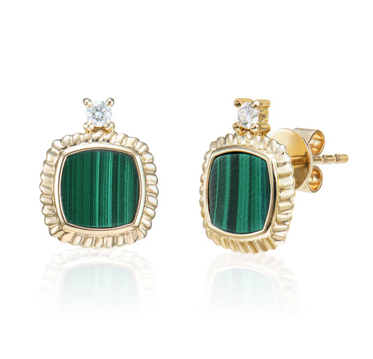 Malachite Stud Earring