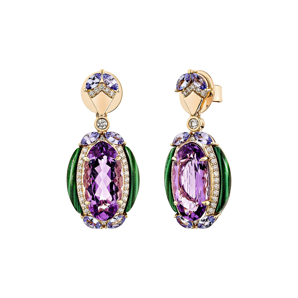 Amethyst Drop Earring