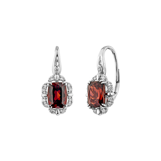 Red Garnet Drop Earring