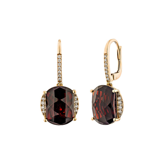 Red Garnet Drop Earring