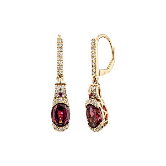 Rhodolite Drop Earring