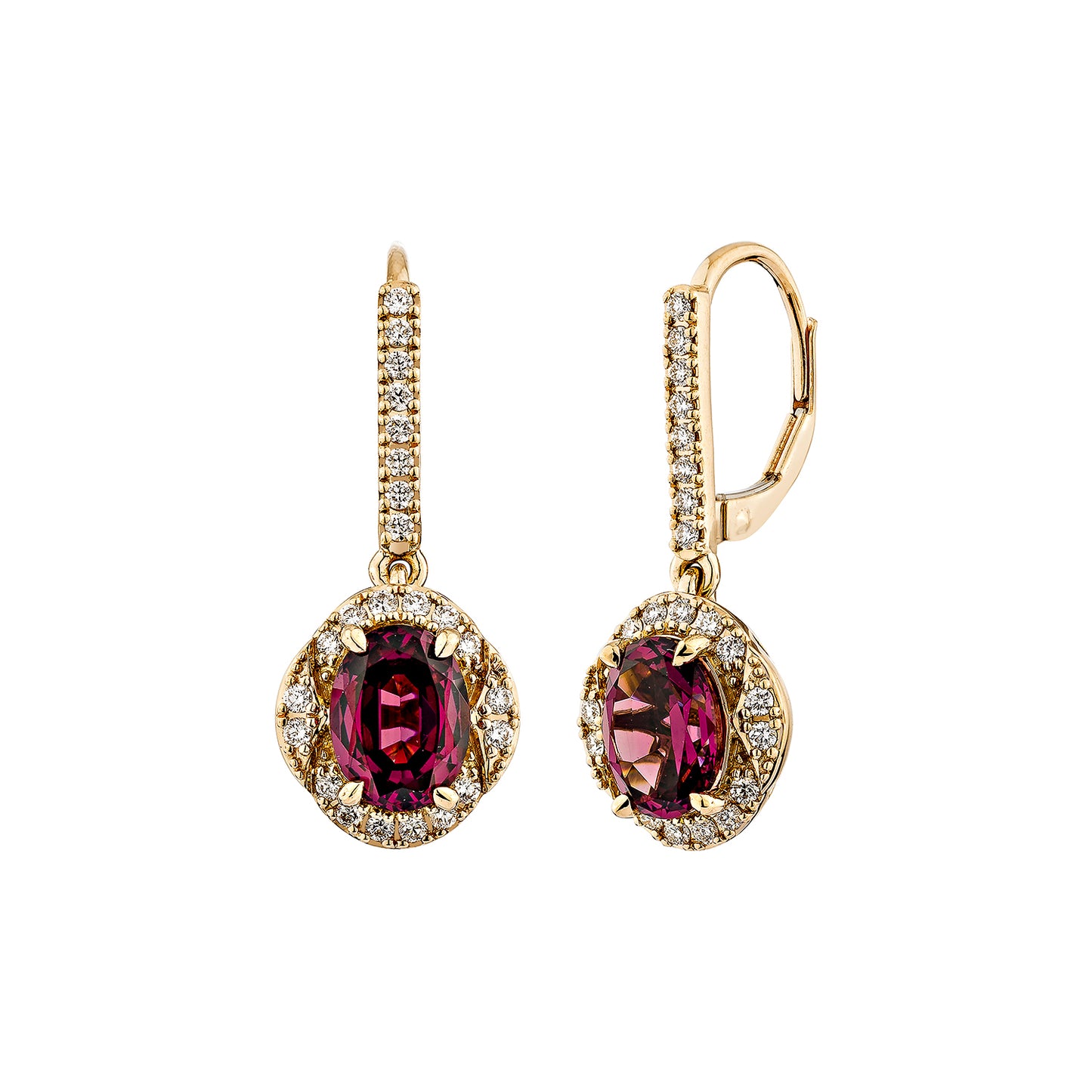 Rhodolite Drop Earring