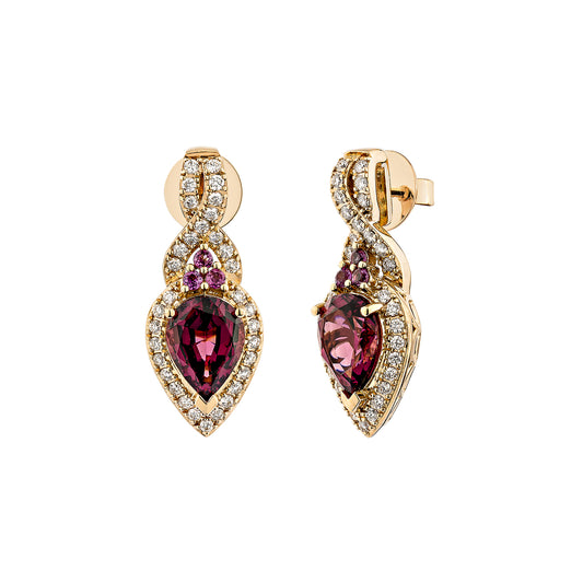 Rhodolite Drop Earring