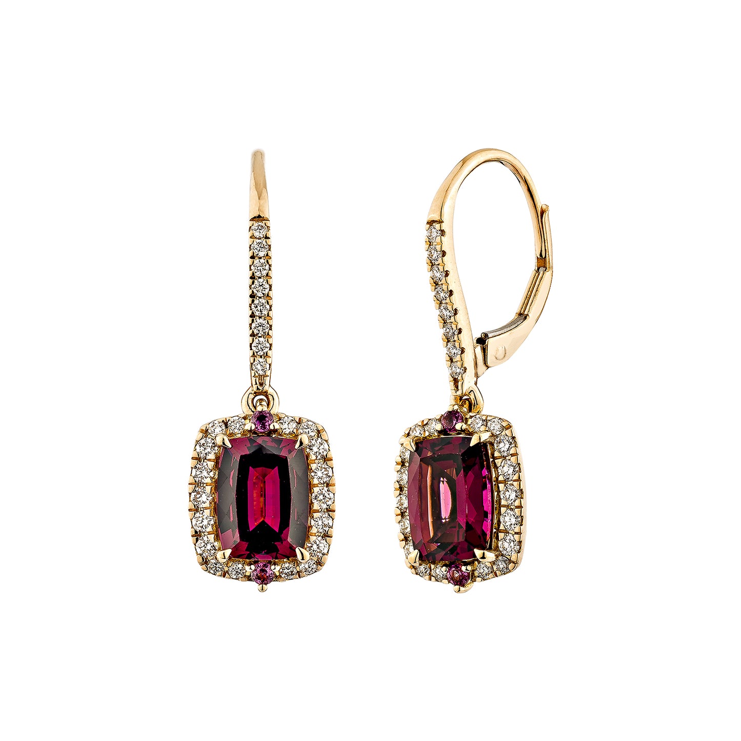 Rhodolite Drop Earring