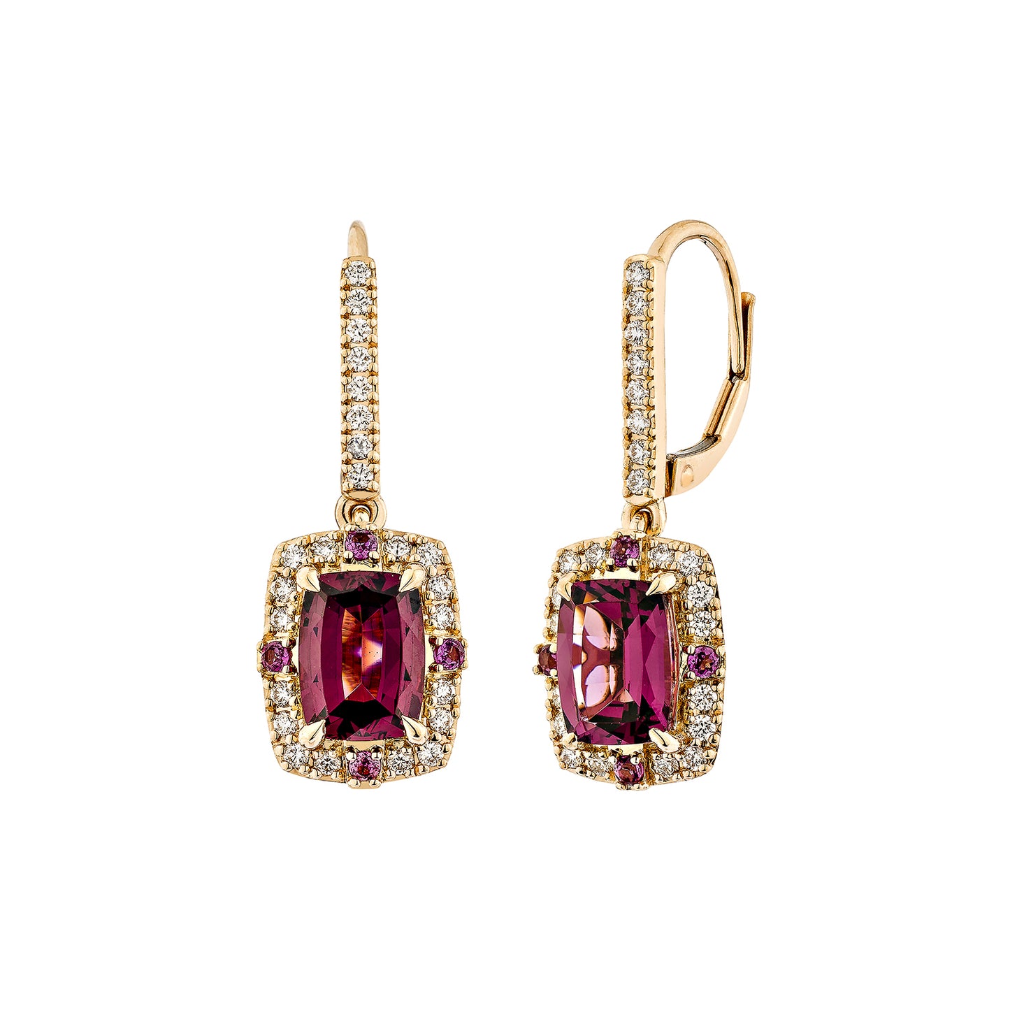 Rhodolite Drop Earring