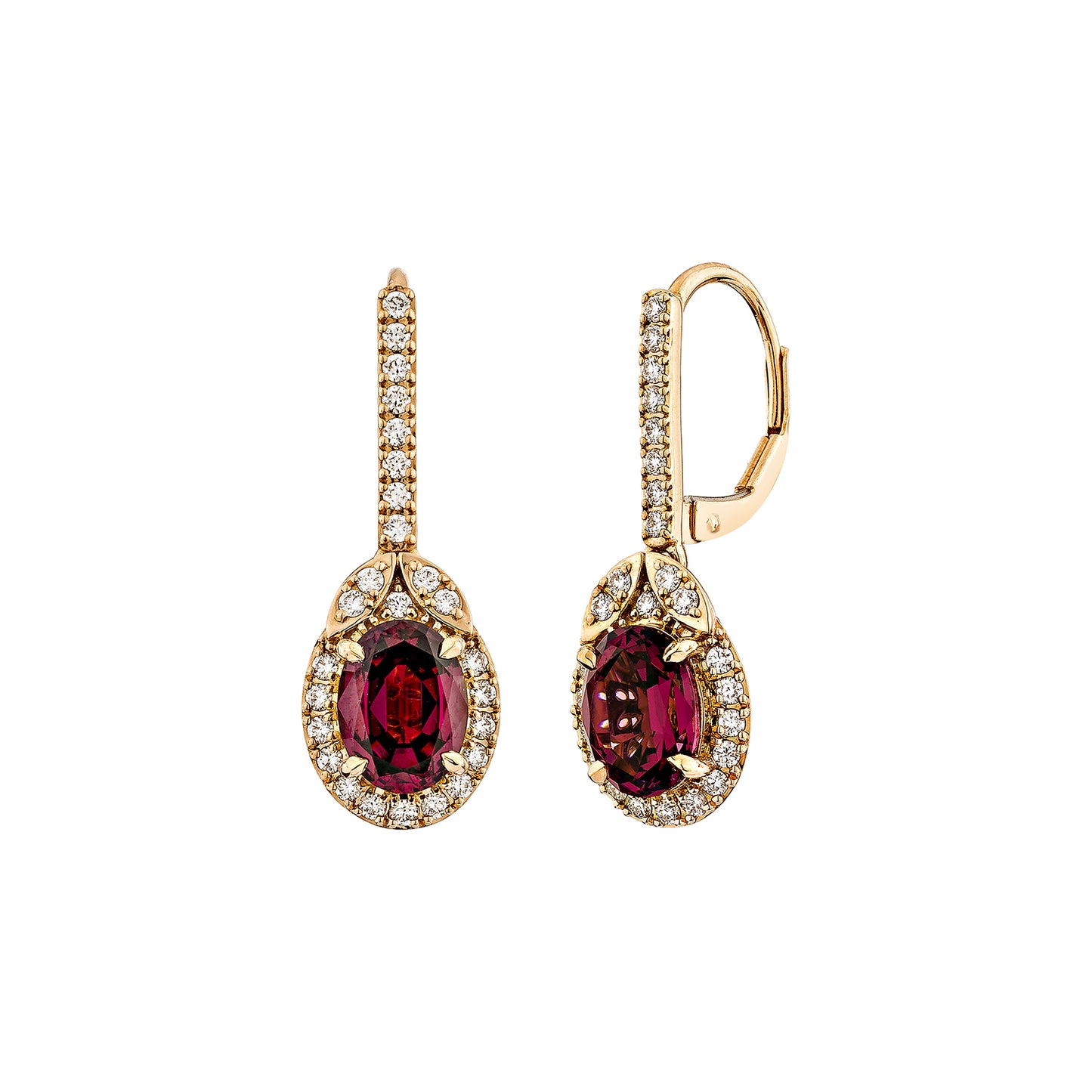 Rhodolite Drop Earring