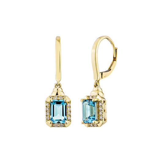 Swiss Blue Topaz Drop Earring