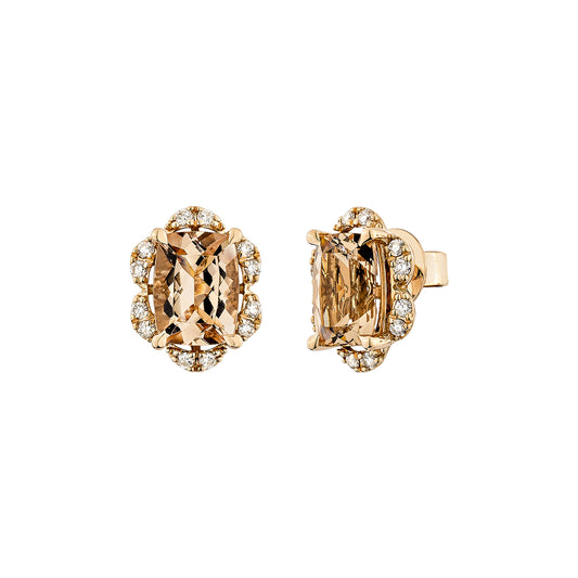 Morganite Stud Earring