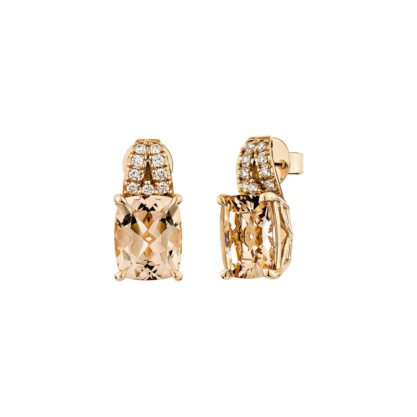 Morganite Stud Earring