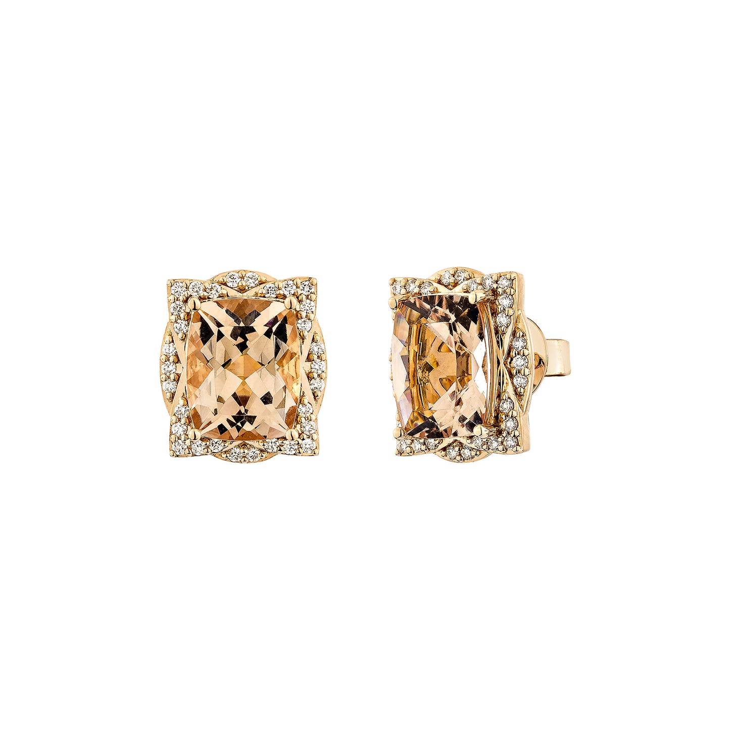 Morganite Stud Earring