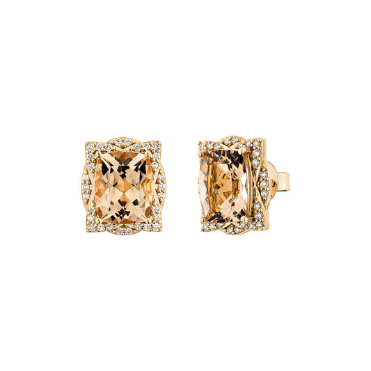 Morganite Stud Earring