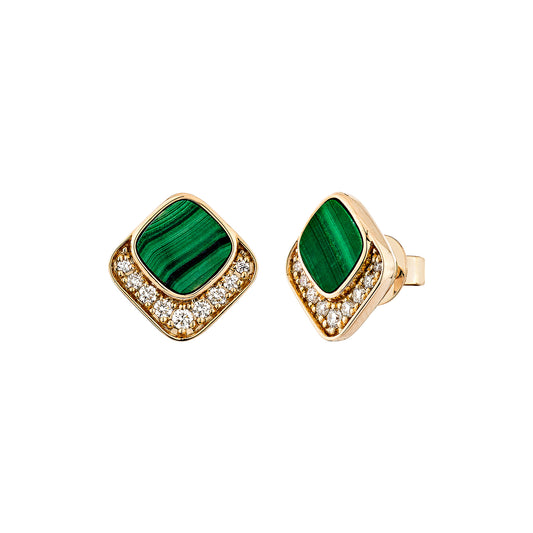 Malachite Stud Earring