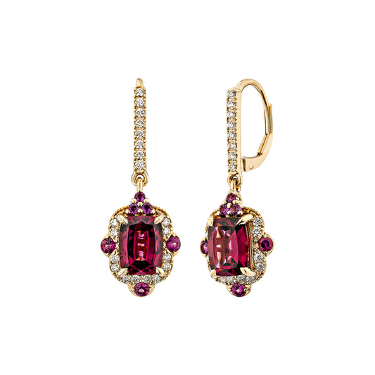 Rhodolite Drop Earring