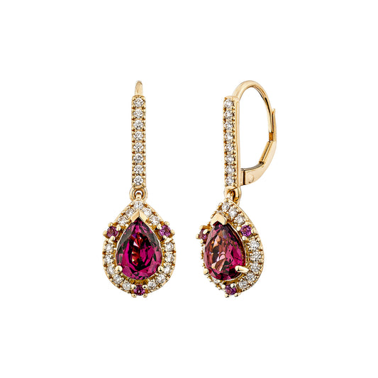 Rhodolite Drop Earring