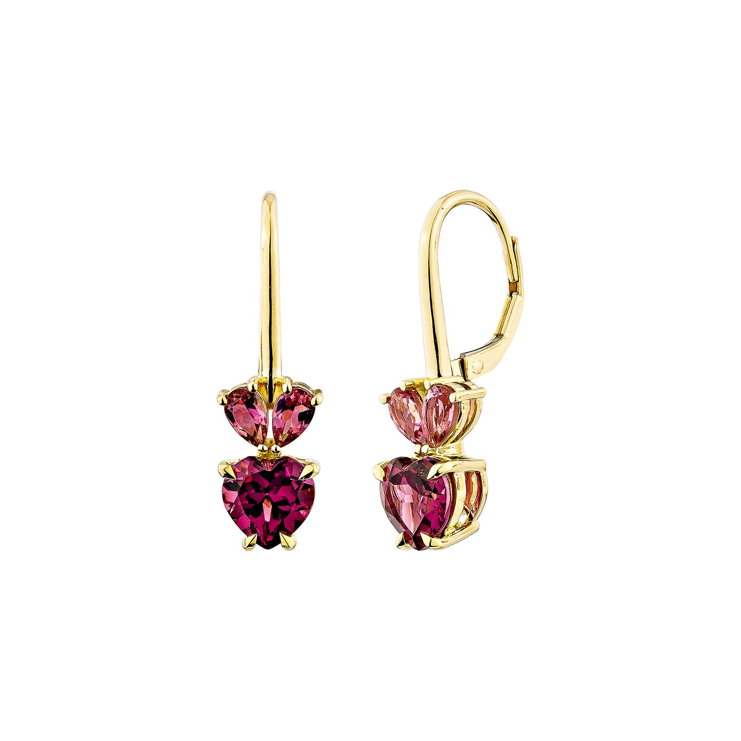 Rhodolite Heart Earring