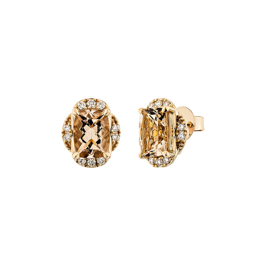 Morganite Stud Earring