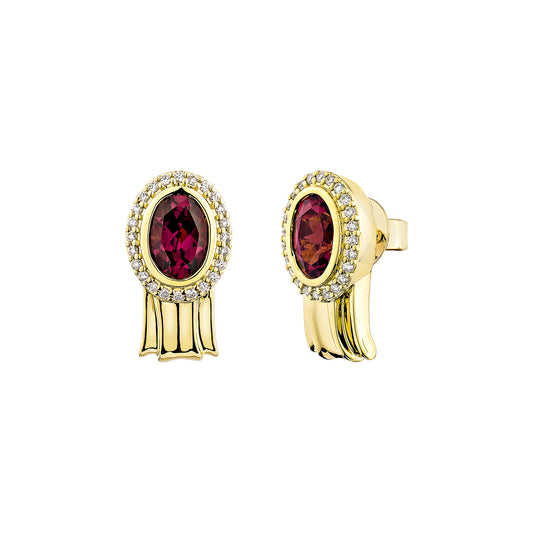 Rhodolite Stud Earring