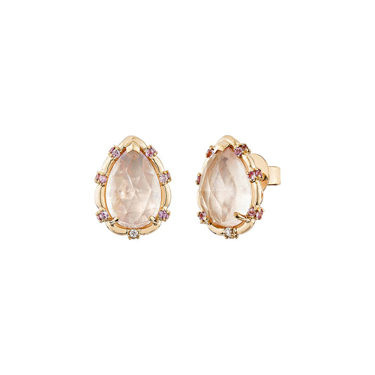 Rose Quartz Stud Earring