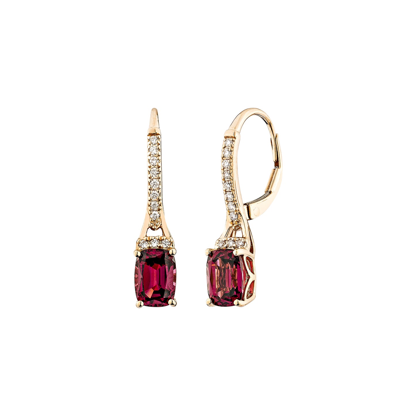 Rhodolite Drop Earring