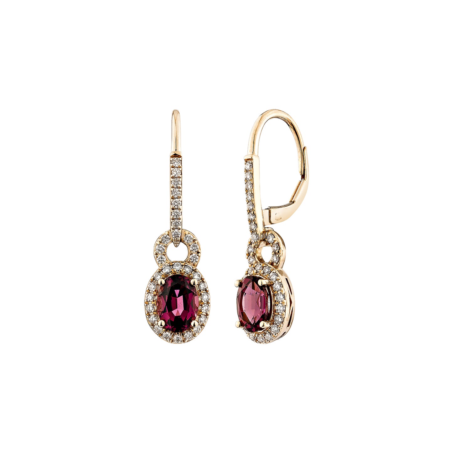 Rhodolite Drop Earring