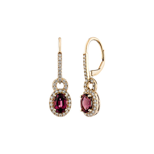 Rhodolite Drop Earring