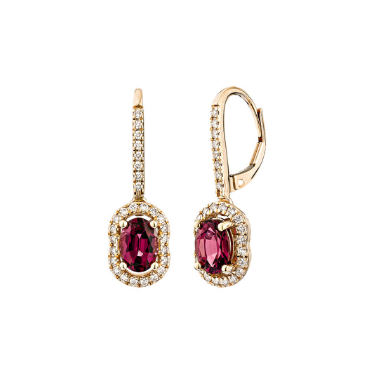 Rhodolite Drop Earring