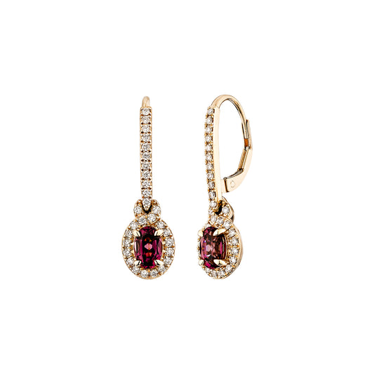 Rhodolite Drop Earring