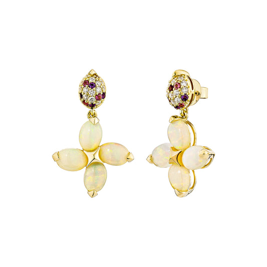 Opal Floral Earring