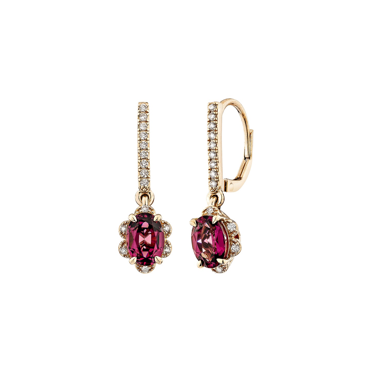 Rhodolite Drop Earring