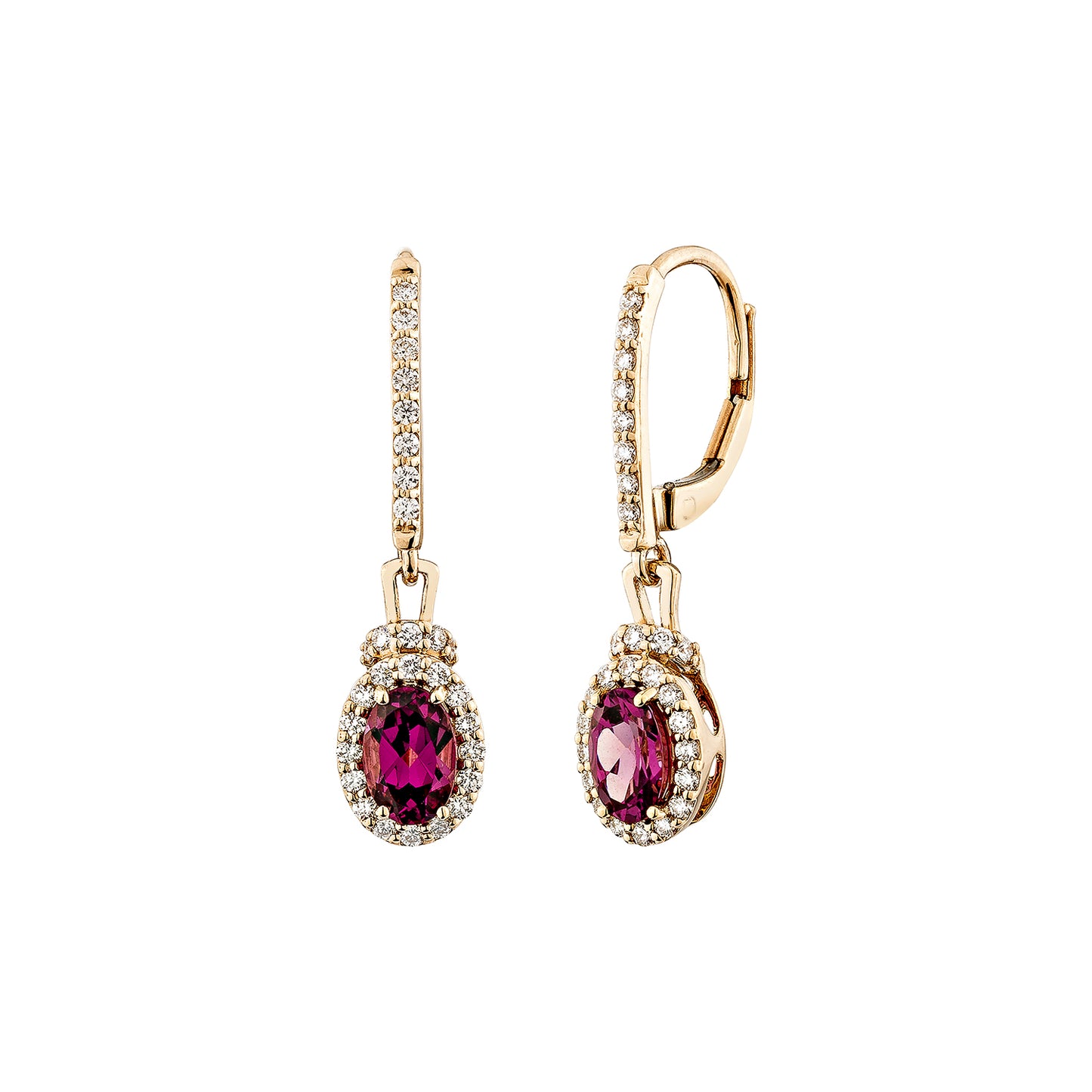 Rhodolite Drop Earring