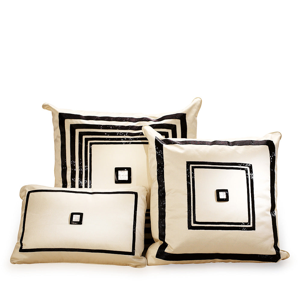 Masque De Femme Beaded Cushion