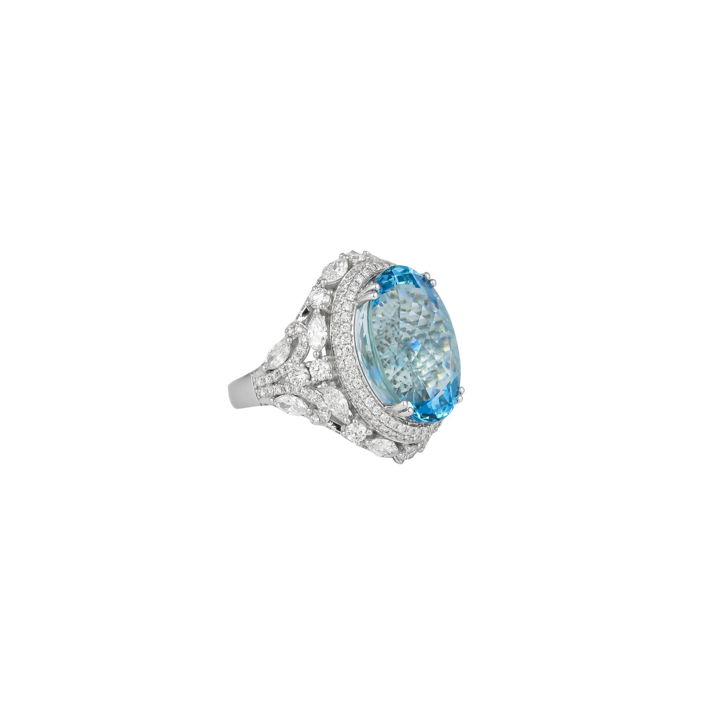 Aquamarine  Designer Ring