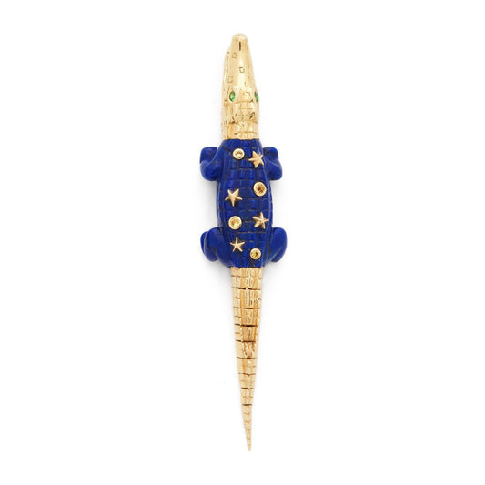 Alligator Lapis Lazuli Bite Earring